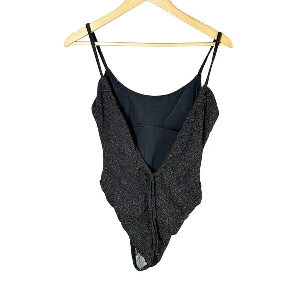 Andie The Liku One Piece Swimsuit Metallic Sparkle Black Medium - Picture 3 of 12